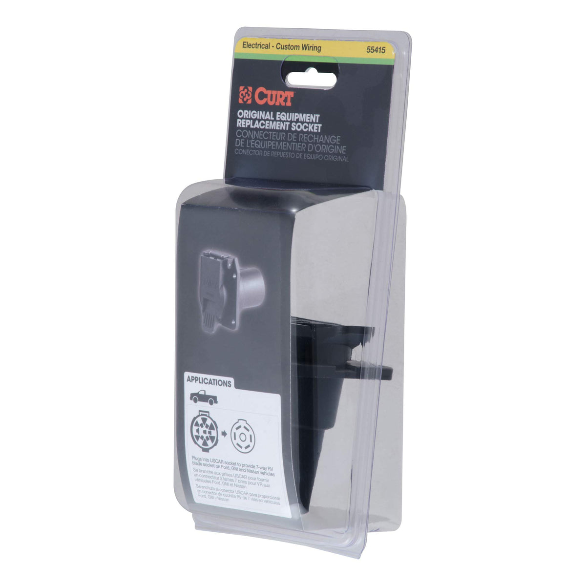 CURT 55415 next to a hand showing compact scale and easy handling