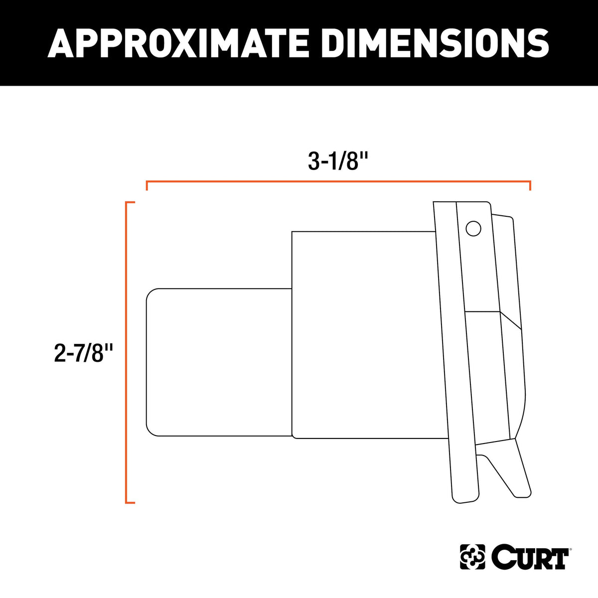 CURT 55415 spring-loaded cover detail protecting pins from moisture and debris