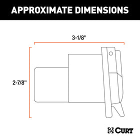 CURT 55415 spring-loaded cover detail protecting pins from moisture and debris