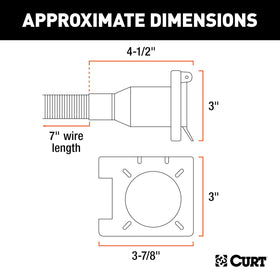 CURT 55774 close-up of 4-way flat socket for basic lighting connections