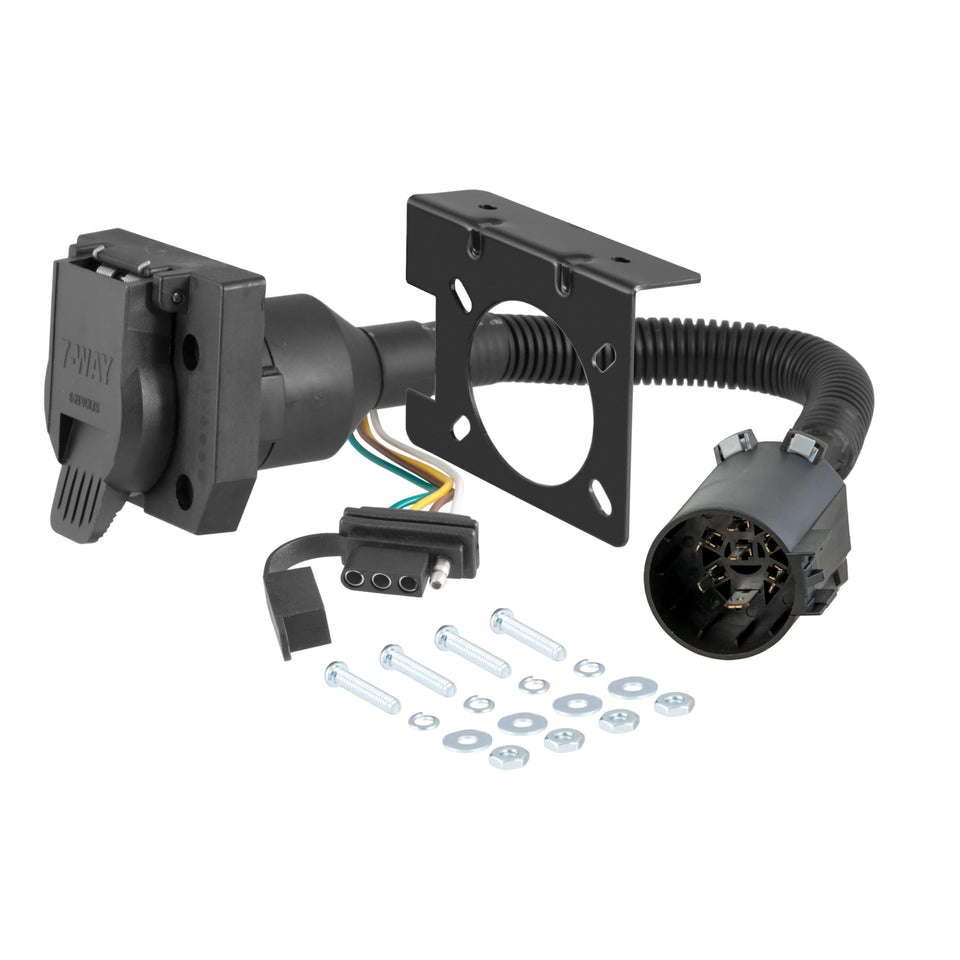 CURT 55774 front view showing dual connectors and easy plug-in benefit