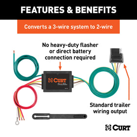 CURT wiring close-up with snap-lock terminals showing easy splice-in installation benefit