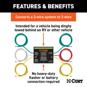 CURT 56196 color-coded wires close-up for faster installation benefit