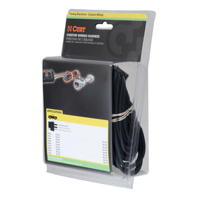 CURT 56261 harness next to hitch showing compact size and easy storage