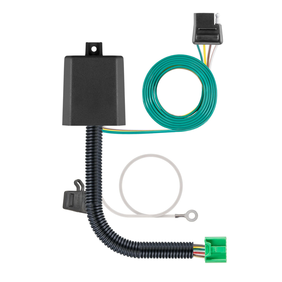 CURT front connector showing plug ends and easy-fit benefit