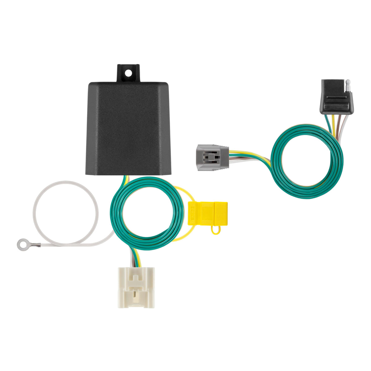 CURT 56524 front connector showing plug face and secure latch for quick fit