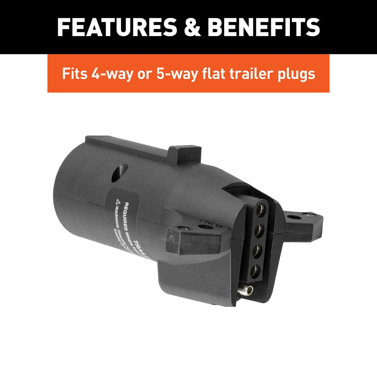 CURT adapter connected to trailer flat plug showing secure towing connection