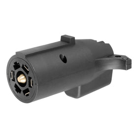 CURT adapter front view showing secure plug and quick connect benefit