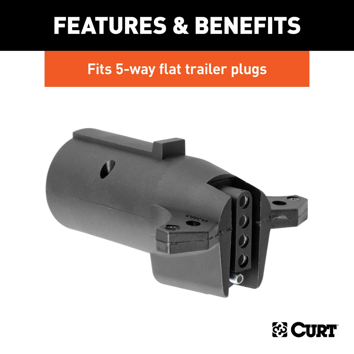 CURT adapter plugged into vehicle 7-way socket for fast hookup