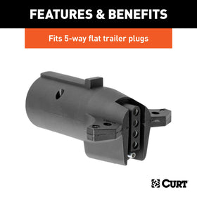 CURT adapter plugged into vehicle 7-way socket for fast hookup