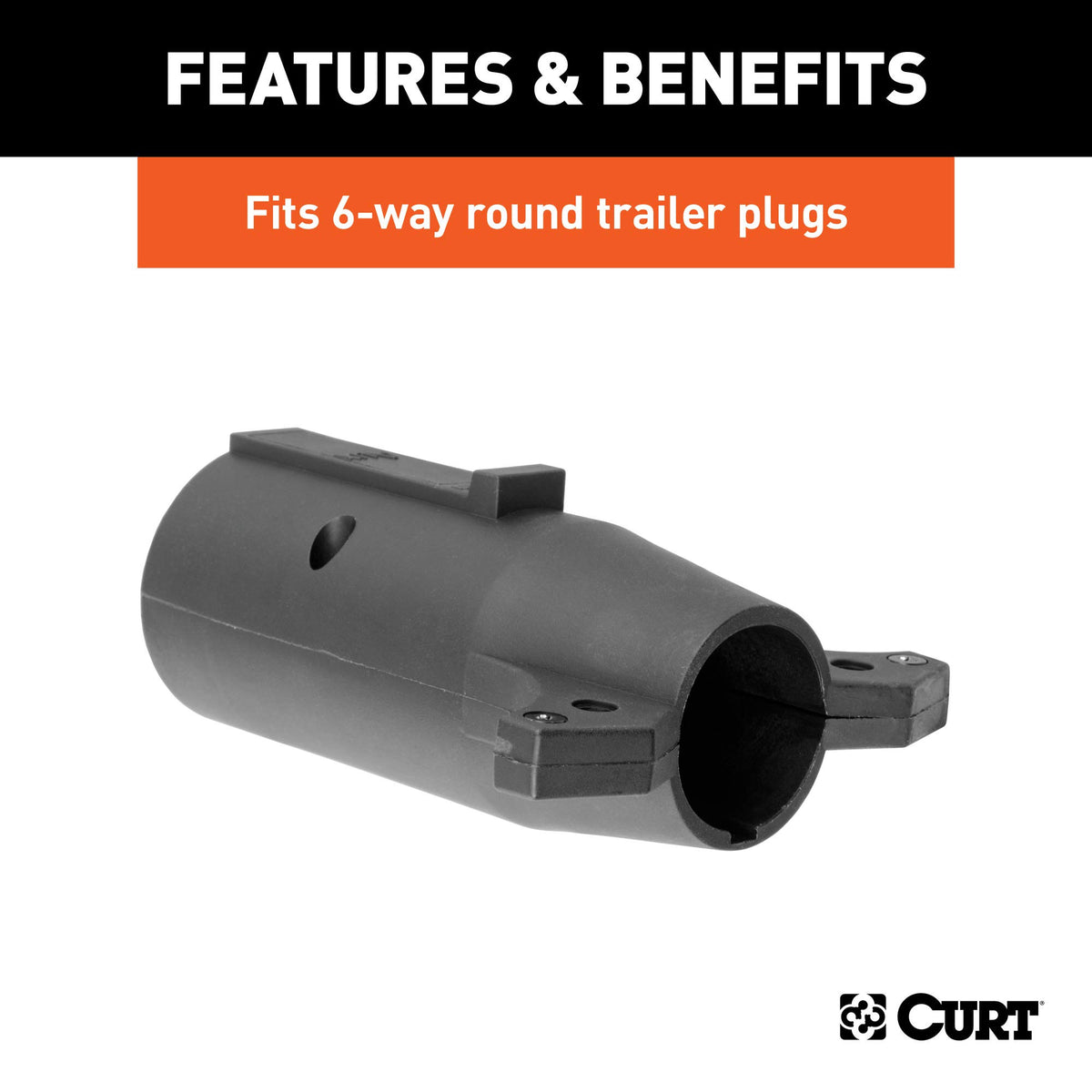 CURT adapter connected to truck socket demonstrating quick plug-and-play towing convenience