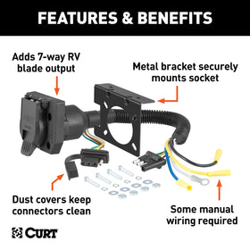 CURT 57672 mounted on hitch with bracket offering secure, strain-free attachment