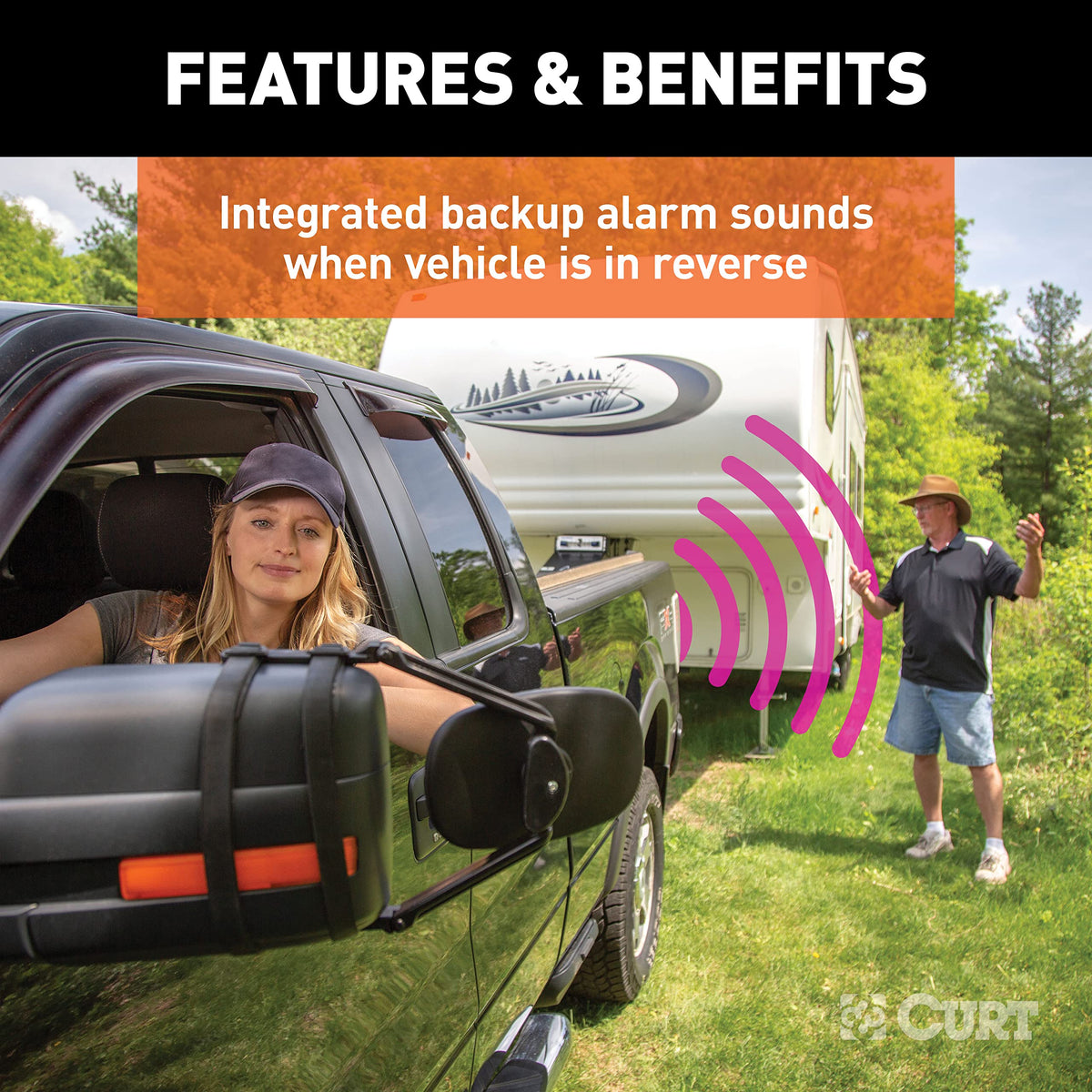 CURT 57727 plugged into vehicle socket demonstrating simple plug-in installation