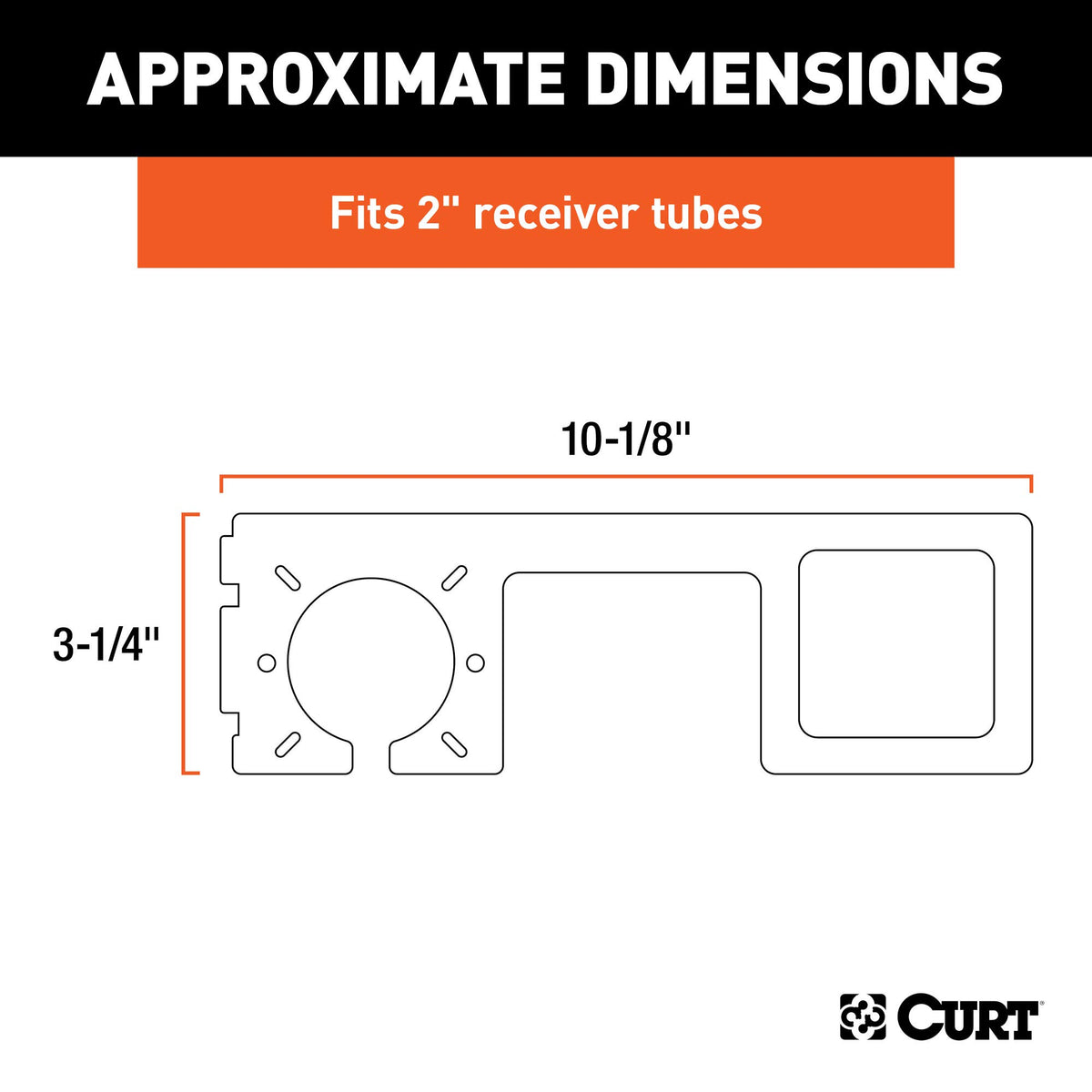 CURT side profile highlighting notched design and hitch pin access benefit