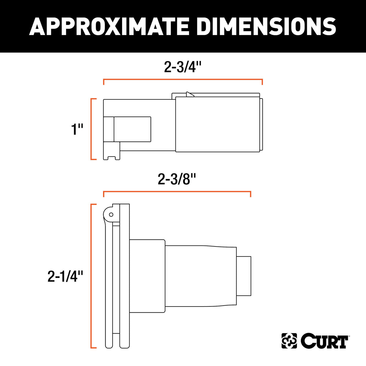 CURT close-up of die-cast housing highlighting rugged build and impact resistance benefit
