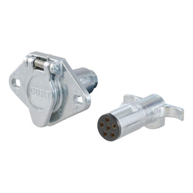 CURT front view of 58092 connector pair showing plug and socket, durable connection benefit