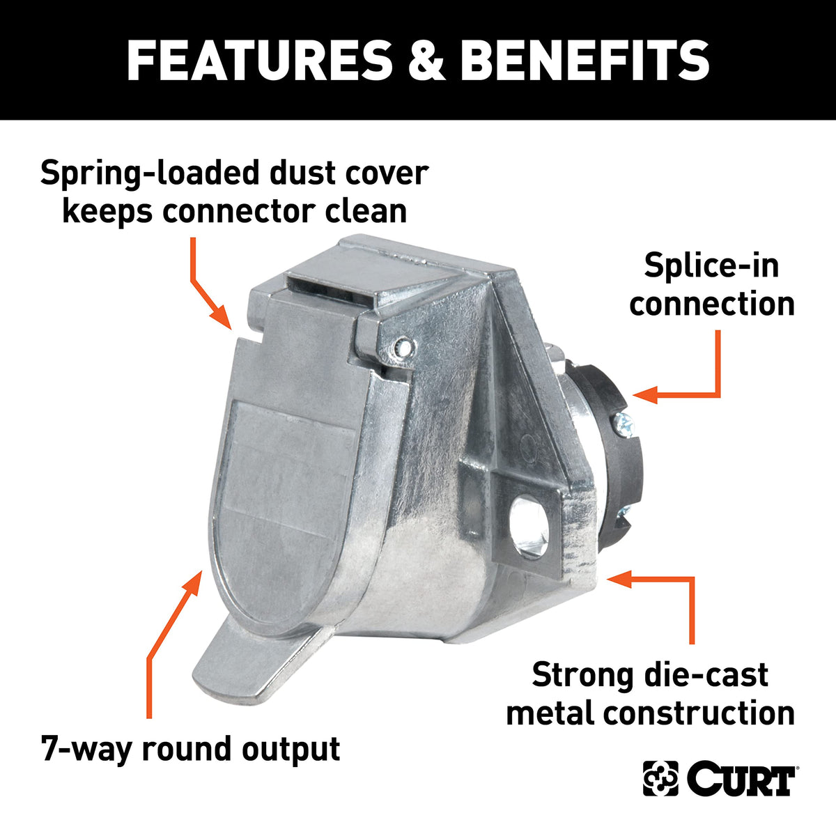 CURT 58170 concealed terminals closeup reducing corrosion and protecting splices
