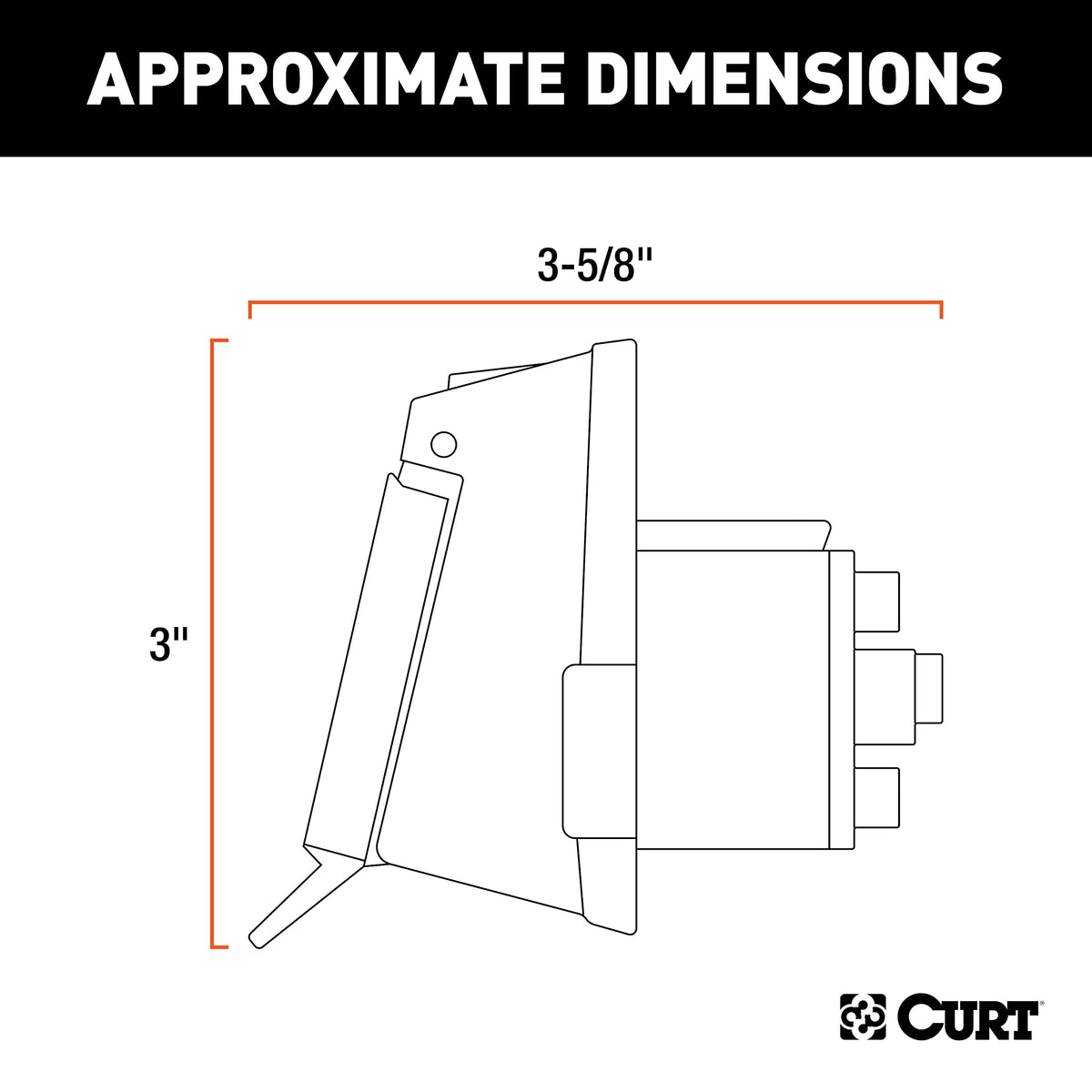 CURT 58170 spring-loaded cover detail protecting connector from water and debris