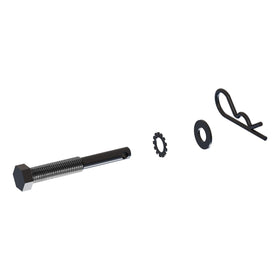 CURT anti-rattle pin front view showing hardware and secure fit benefit