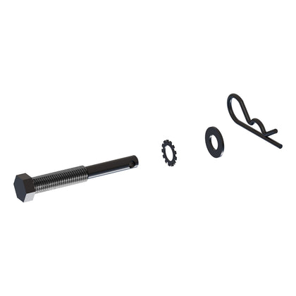 CURT anti-rattle pin front view showing hardware and secure fit benefit