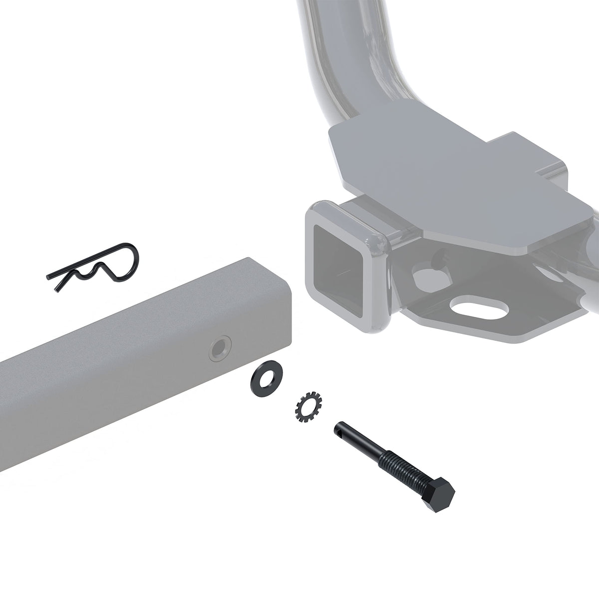 CURT anti-rattle pin installed in bike rack shank reduces vibration