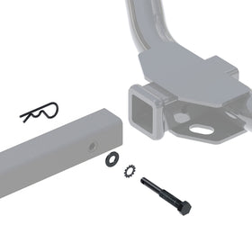 CURT anti-rattle pin installed in bike rack shank reduces vibration
