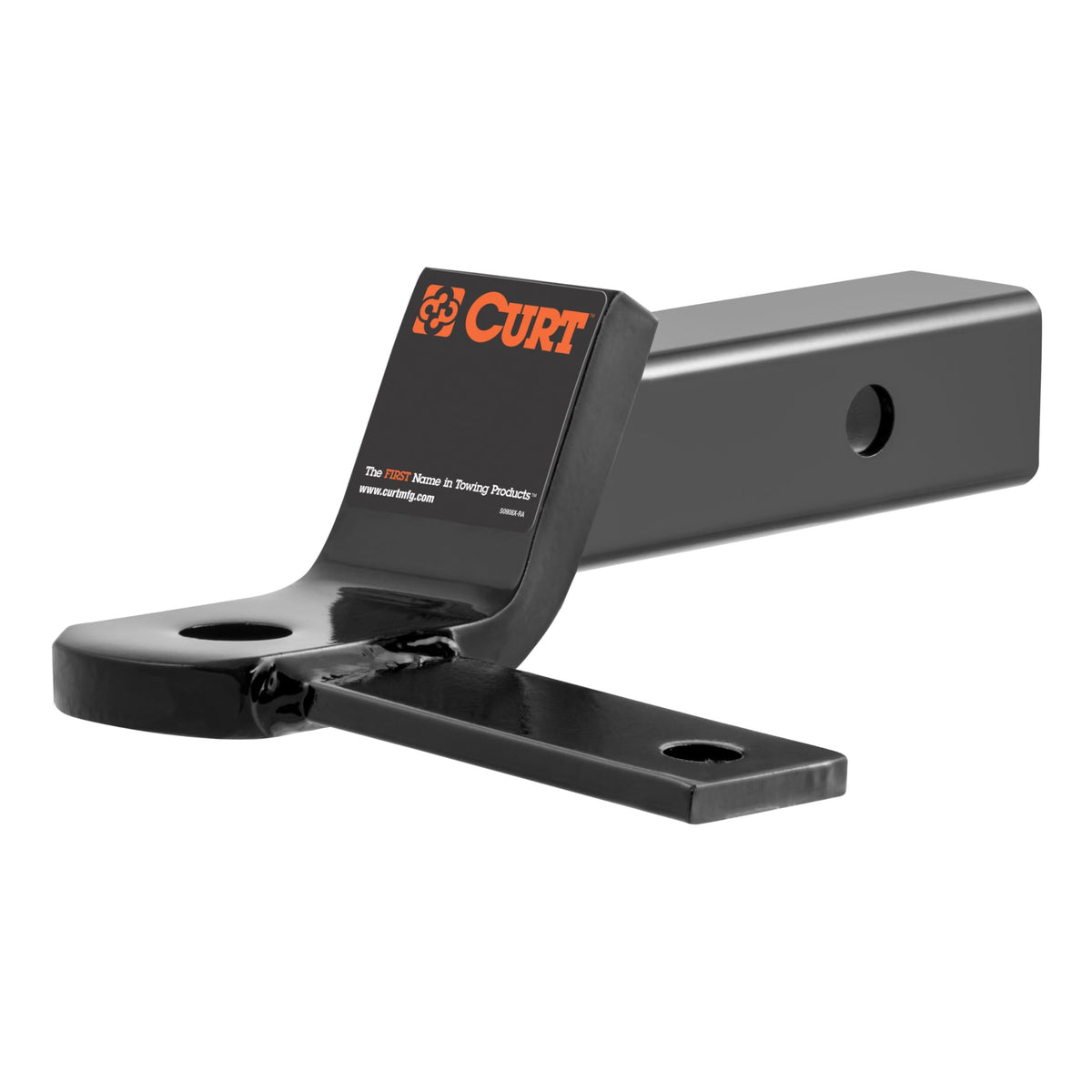 CURT front view of ball mount showing receiver fit and robust finish for durability