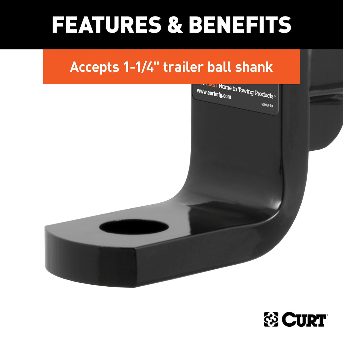 CURT ball mount powder coat finish demonstrating corrosion resistance benefit