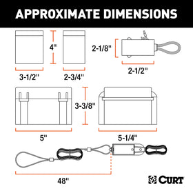 CURT close-up of the 12V rechargeable battery emphasizing long-term readiness