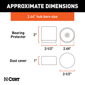 CURT close-up of metal protector rim and grease reservoir highlighting durable construction benefit