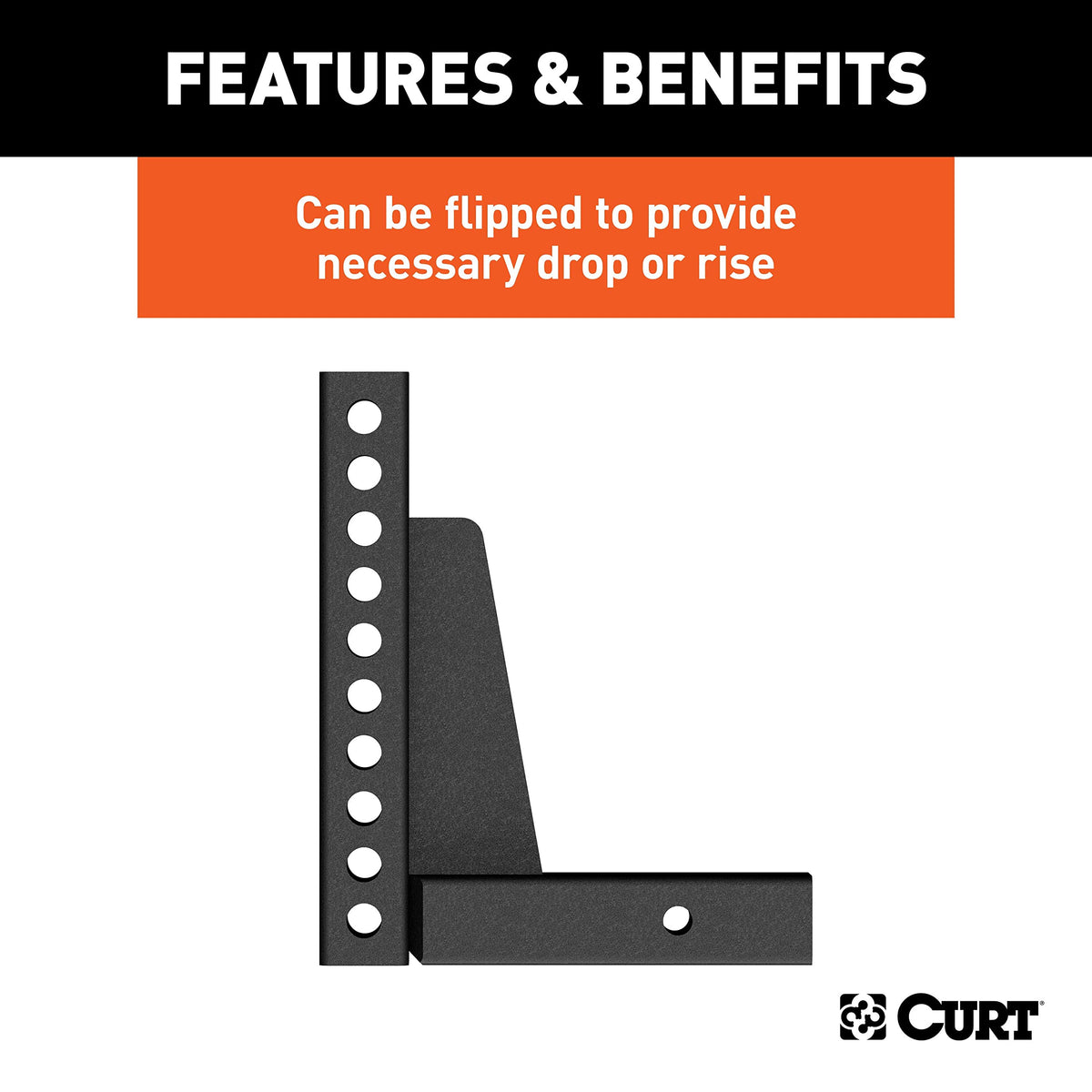 CURT carbide black powder coat finish close-up for long-lasting corrosion protection