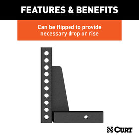 CURT carbide black powder coat finish close-up for long-lasting corrosion protection