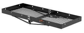 CURT cargo carrier mounted with luggage, demonstrating increased space