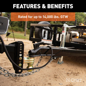 CURT dual balls side view showing 2" and 2-5/16" capacity options