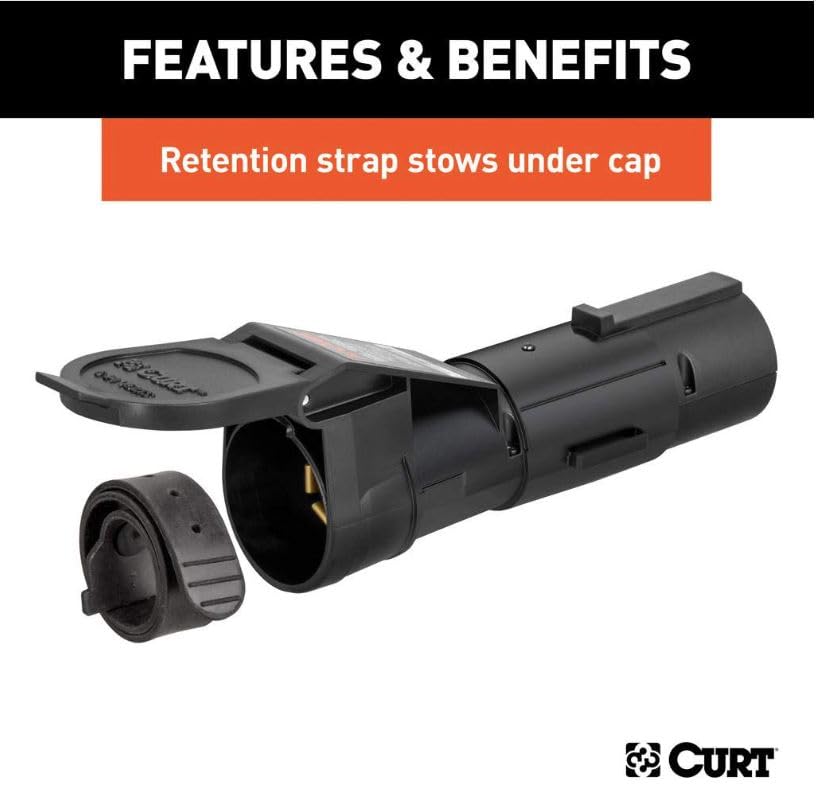 CURT Echo connected to vehicle 7-way socket demonstrating tool-free installation