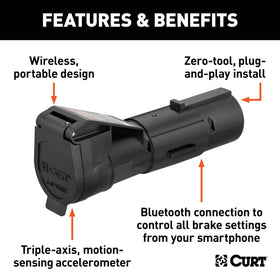 CURT Echo installed between vehicle and trailer showing tool-free plug-and-play