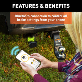 CURT Echo next to key fob illustrating compact, portable size for easy transfer
