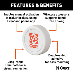 CURT Echo paired with smartphone app screen showing profile and brake control