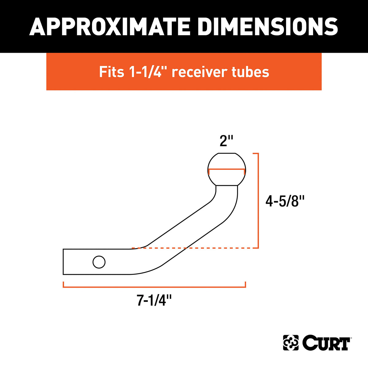 CURT close-up of polished 2-inch ball highlighting secure coupling and smooth contact