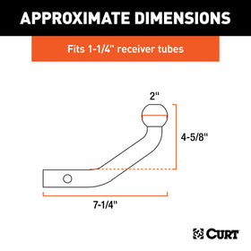 CURT close-up of polished 2-inch ball highlighting secure coupling and smooth contact