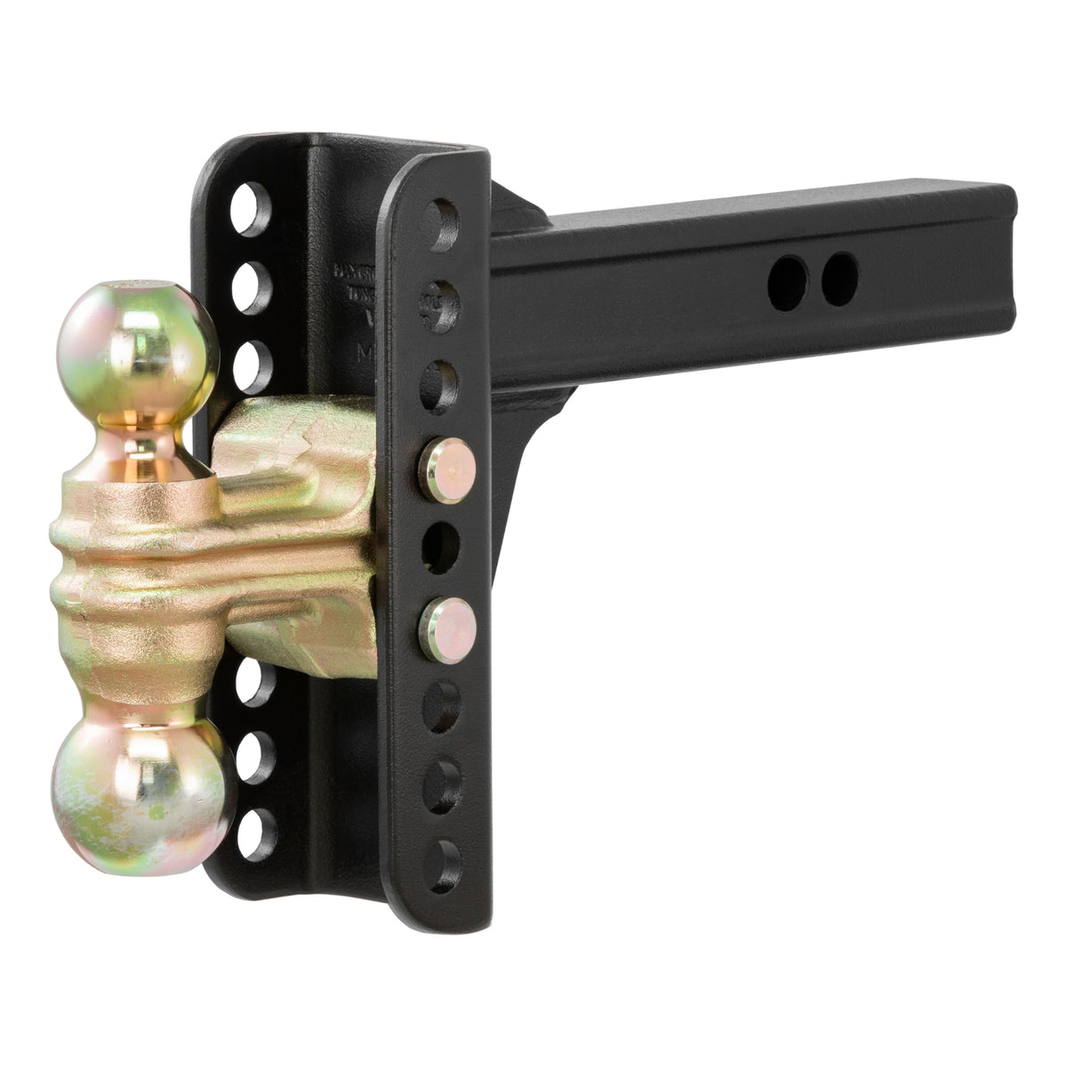 CURT front view of dual-ball mount showing compact reliable towing