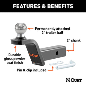 CURT Fusion polished 2-inch ball closeup for smooth coupler contact