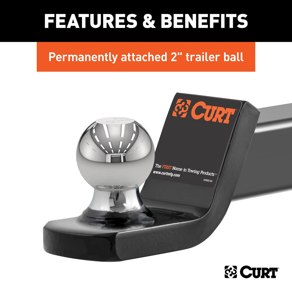 CURT fusion measuring scale showing 7-1/2 inch length and 2 inch drop