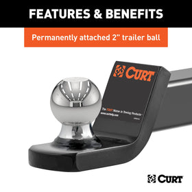 CURT fusion measuring scale showing 7-1/2 inch length and 2 inch drop