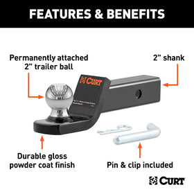 CURT fusion polished trailer ball close-up showing corrosion-resistant finish