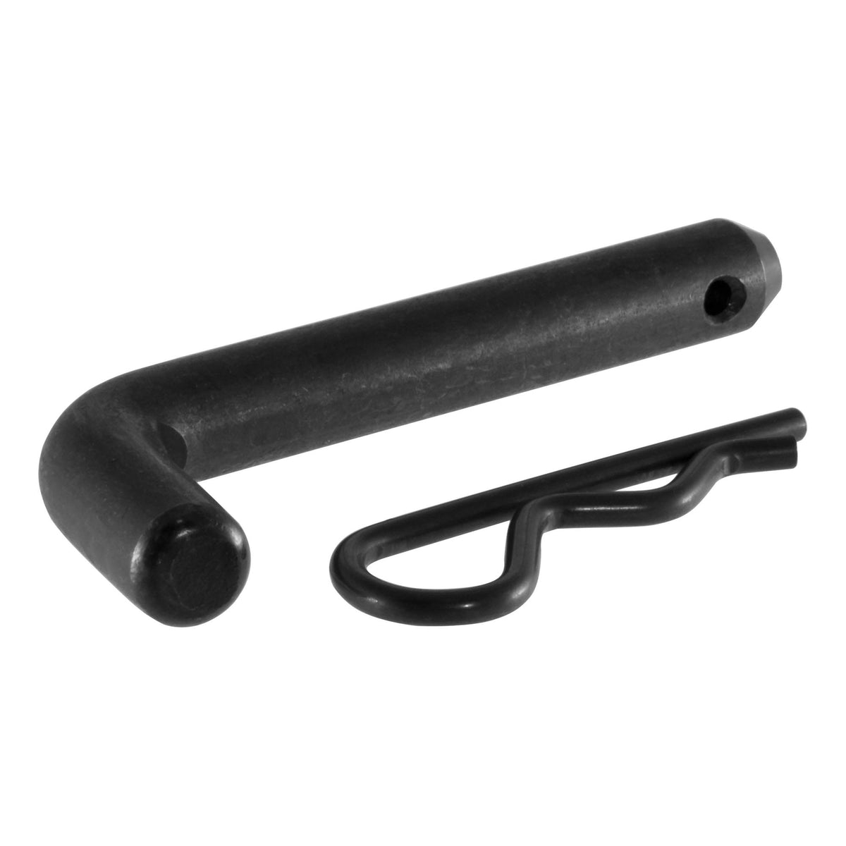 CURT hitch pin front view showing solid steel construction and fit