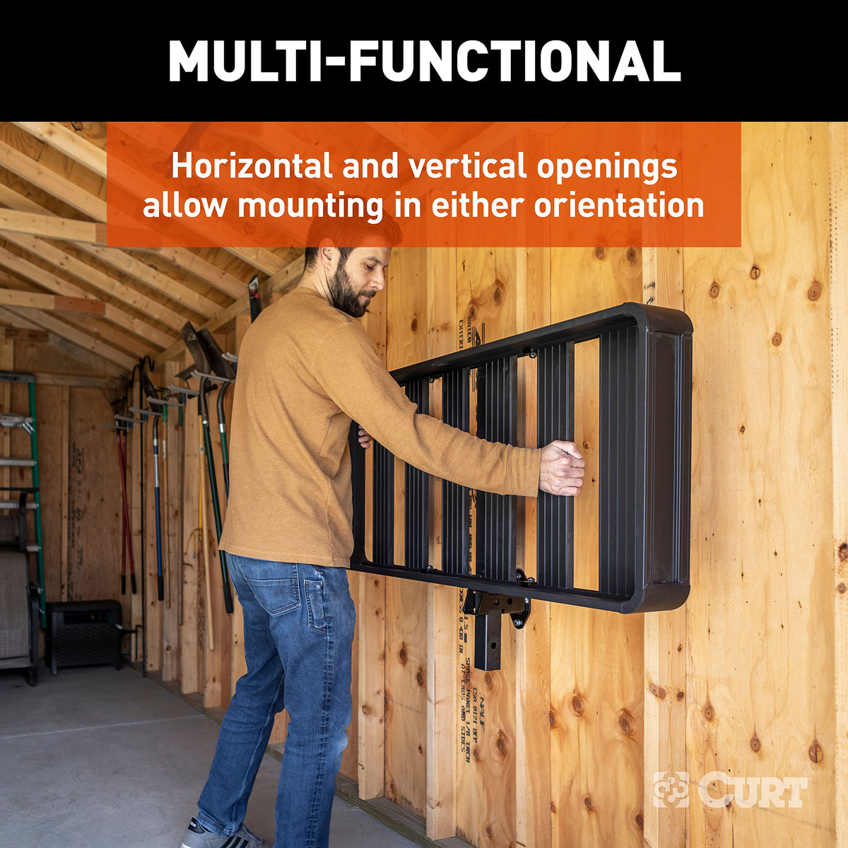 CURT installation on a 2x4 stud with included lag bolts showing easy secure mounting