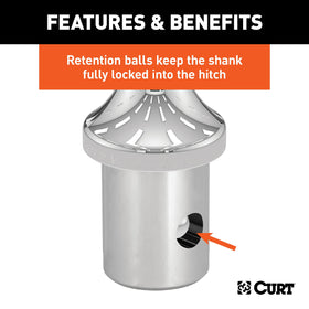 CURT installed in Ram puck demonstrating quick tool-free drop-in fit