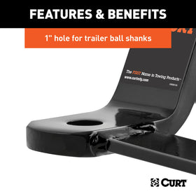 CURT mount seated in 2" receiver showing easy installation and secure connection