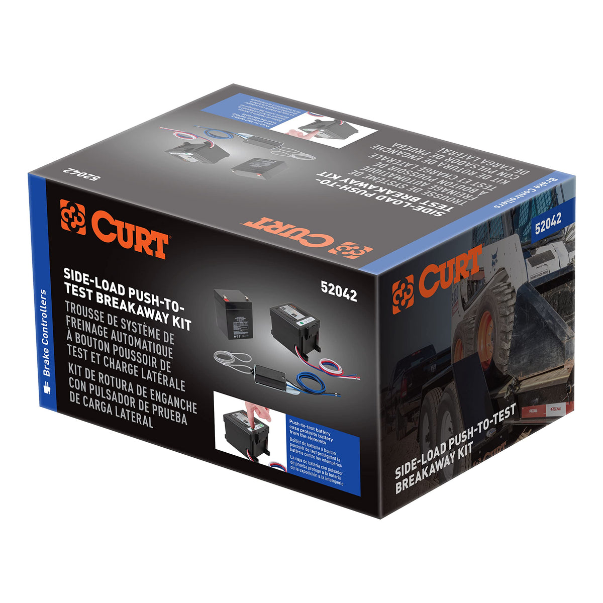 CURT installed on trailer frame showing durable placement and protection while towing
